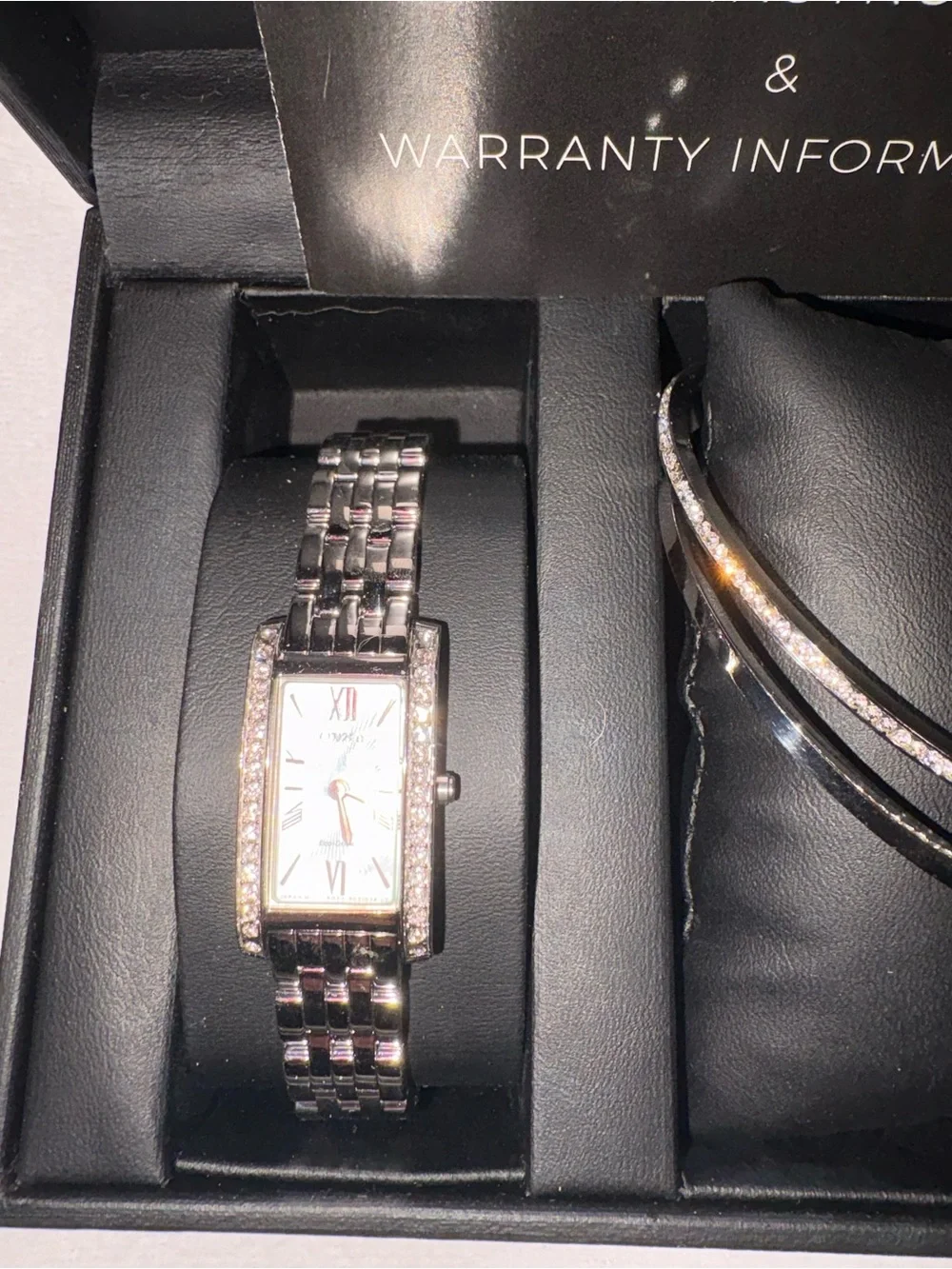 Citizen EX1470-60D Eco-Drive Crystal Watch & Bangle Set NWT Boxed